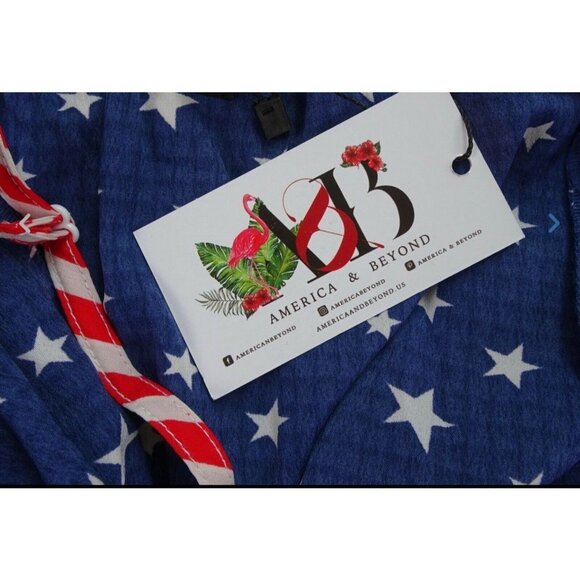 America & Beyond Americana Cover-up Dress Swimwear Beach Stars Size M - Picture 10 of 11